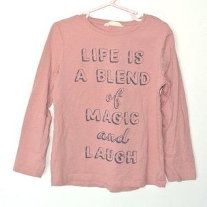 Mango Kids Long Sleeve Tee Life Is‎